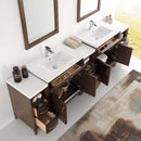 Fresca Cambridge 96" Antique Coffee Double Sink Traditional Bathroom Vanity with Mirrors 5