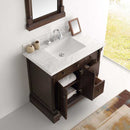 Fresca Kingston 36" Antique Coffee Traditional Bathroom Vanity with Mirror 5
