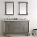 Fresca Kingston 60" Antique Silver Double Sink Traditional Bathroom Vanity with Mirrors 3