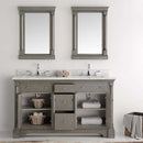 Fresca Kingston 60" Antique Silver Double Sink Traditional Bathroom Vanity with Mirrors 4