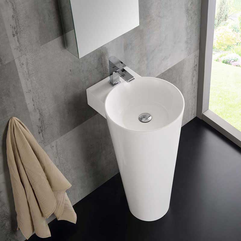 Fresca Messina 16" White Pedestal Sink w Medicine Cabinet - Modern Bathroom Vanity 4