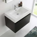 Fresca Mezzo 30" Black Wall Hung Modern Bathroom Vanity with Medicine Cabinet 4