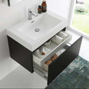 Fresca Mezzo 30" Black Wall Hung Modern Bathroom Vanity with Medicine Cabinet 6