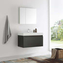 Fresca Mezzo 36" Black Wall Hung Modern Bathroom Vanity with Medicine Cabinet 2