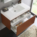 Fresca Mezzo 36" Teak Wall Hung Modern Bathroom Vanity with Medicine Cabinet 6