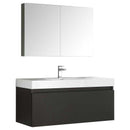 Fresca Mezzo 48" Black Wall Hung Modern Bathroom Vanity with Medicine Cabinet