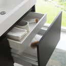 Fresca Mezzo 48" Black Wall Hung Double Sink Modern Bathroom Vanity with Medicine Cabinet 8