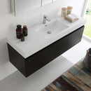 Fresca Mezzo 60" Black Wall Hung Single Sink Modern Bathroom Vanity with Medicine Cabinet 5