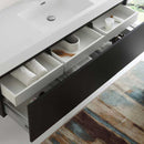 Fresca Mezzo 60" Black Wall Hung Single Sink Modern Bathroom Vanity with Medicine Cabinet 6