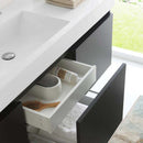 Fresca Mezzo 60" Black Wall Hung Single Sink Modern Bathroom Vanity with Medicine Cabinet 7
