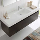 Fresca Mezzo 60" Gray Oak Wall Hung Single Sink Modern Bathroom Vanity with Medicine Cabinet 4
