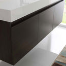 Fresca Mezzo 60" Gray Oak Wall Hung Single Sink Modern Bathroom Vanity with Medicine Cabinet 6