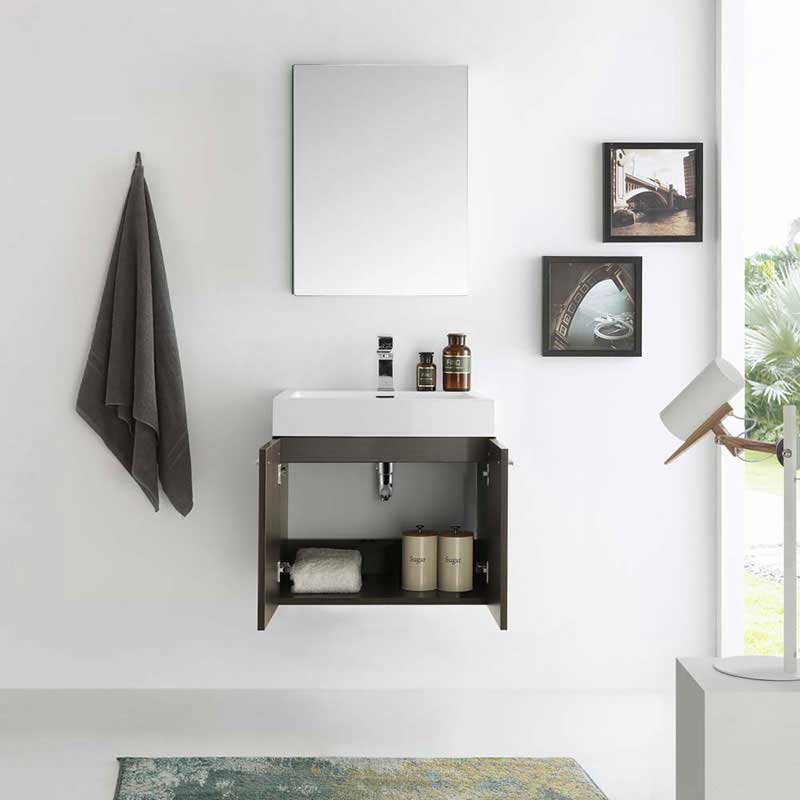 Fresca Alto 23" Gray Oak Wall Hung Modern Bathroom Vanity with Medicine Cabinet 4