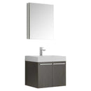 Fresca Alto 23" Gray Oak Wall Hung Modern Bathroom Vanity with Medicine Cabinet
