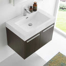 Fresca Vista 30" Gray Oak Wall Hung Modern Bathroom Vanity with Medicine Cabinet 6