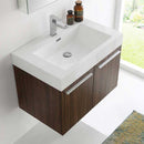 Fresca Vista 30" Walnut Wall Hung Modern Bathroom Vanity with Medicine Cabinet 6
