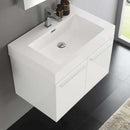 Fresca Vista 30" White Wall Hung Modern Bathroom Vanity with Medicine Cabinet 6