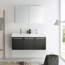 Fresca Vista 48" Black Wall Hung Double Sink Modern Bathroom Vanity with Medicine Cabinet 3