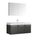 Fresca Vista 48" Black Wall Hung Modern Bathroom Vanity with Medicine Cabinet