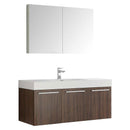 Fresca Vista 48" Walnut Wall Hung Modern Bathroom Vanity with Medicine Cabinet