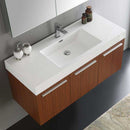 Fresca Vista 48" Teak Wall Hung Modern Bathroom Vanity with Medicine Cabinet 5