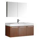Fresca Vista 48" Teak Wall Hung Modern Bathroom Vanity with Medicine Cabinet