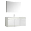 Fresca Vista 48" White Wall Hung Modern Bathroom Vanity with Medicine Cabinet