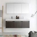 Fresca Vista 60" Gray Oak Wall Hung Double Sink Modern Bathroom Vanity with Medicine Cabinet 3