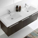 Fresca Vista 60" Gray Oak Wall Hung Double Sink Modern Bathroom Vanity with Medicine Cabinet 5