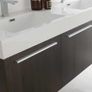 Fresca Vista 60" Gray Oak Wall Hung Double Sink Modern Bathroom Vanity with Medicine Cabinet 6