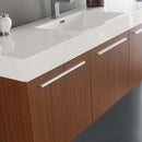 Fresca Vista 60" Teak Wall Hung Single Sink Modern Bathroom Vanity with Medicine Cabinet 5