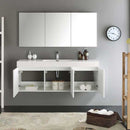 Fresca Vista 60" White Wall Hung Single Sink Modern Bathroom Vanity with Medicine Cabinet 4