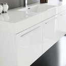 Fresca Vista 60" White Wall Hung Single Sink Modern Bathroom Vanity with Medicine Cabinet 5