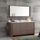 Fresca Allier 60" Gray Oak Modern Single Sink Bathroom Vanity with Mirror 2