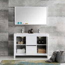 Fresca Allier 48" White Modern Double Sink Bathroom Vanity with Mirror 4