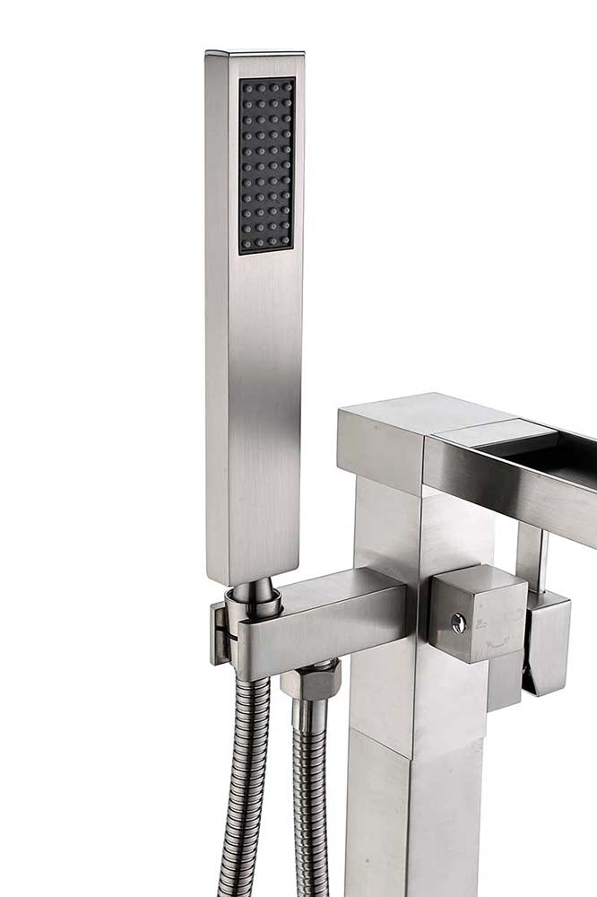 Anzzi Union 2-Handle Claw Foot Tub Faucet with Hand Shower in Brushed Nickel FS-AZ0059BN 11