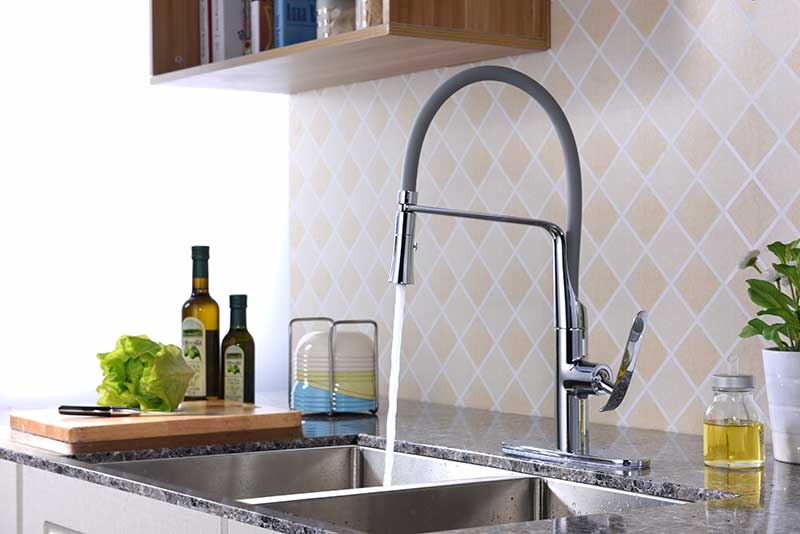 Anzzi Accent Single Handle Pull-Down Sprayer Kitchen Faucet in Polished Chrome KF-AZ003 11