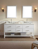 Ariel Bath Shakespeare 73" Double Sink Vanity Set in White