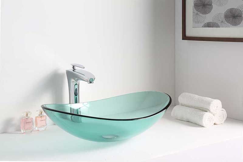 Anzzi Major Series Deco-Glass Vessel Sink in Lustrous Green Finish 4