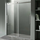 Anzzi Stellar Series 48 in. x 76 in. Frameless Sliding Shower Door with Handle in Brushed Nickel SD-FRLS05901BN