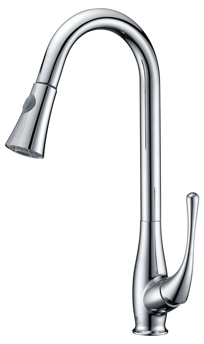 Anzzi Singer Pull Down Single Handle Kitchen Faucet in Polished Chrome