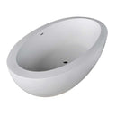 Anzzi Kekehun 6.3 ft. Solid Surface Center Drain Freestanding Bathtub in Matte White FT-AZ8415