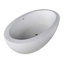 Lusso 75.5 in. One Piece Anzzi Stone Freestanding Bathtub in White