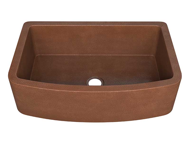 Anzzi Pieria Farmhouse Handmade Copper 33 in. 0-Hole Single Bowl Kitchen Sink in Hammered Antique Copper SK-006 7