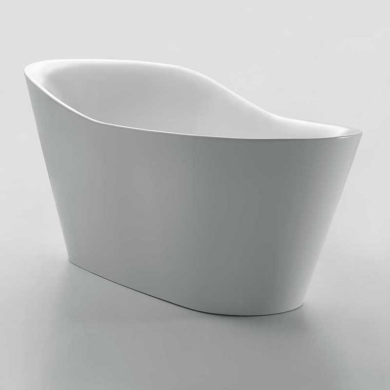 Anzzi Arges 5.9 ft. Center Drain Freestanding Bathtub in Glossy White 3