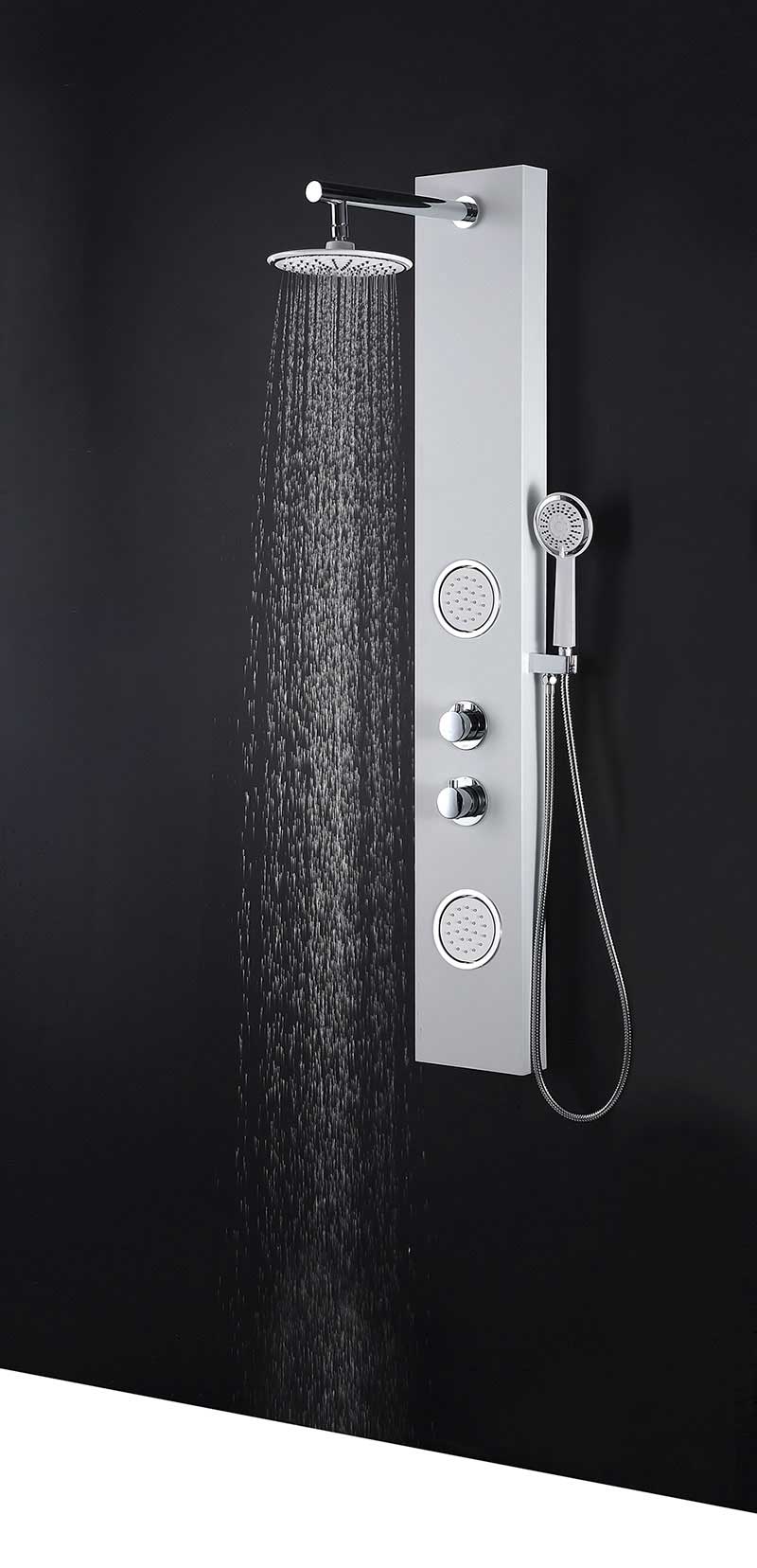 Anzzi Aquifer Series 56 in. Full Body Shower Panel System with Heavy Rain Shower and Spray Wand in White 6