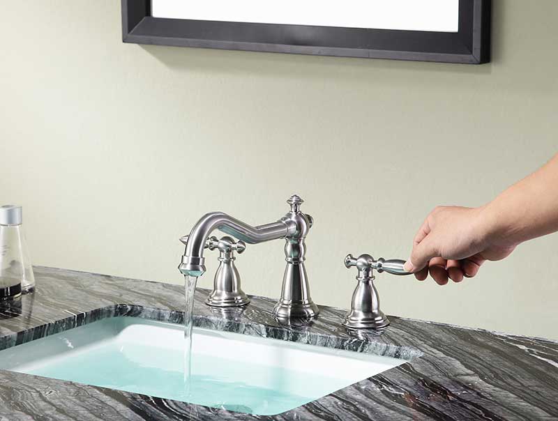 Anzzi Patriarch 8" Widespread Bathroom Sink Faucet in Brushed Nickel L-AZ179BN 3