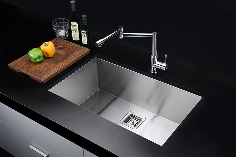 Anzzi Vanguard Undermount Stainless Steel 30 in. 0-Hole Single Bowl Kitchen Sink in Brushed Satin K-AZ3018-1AS 4