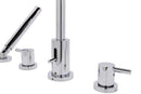 Anzzi Lien Series 2-Handle Lever Roman Bathtub Faucet with Shower Wand in Polished Chrome 8
