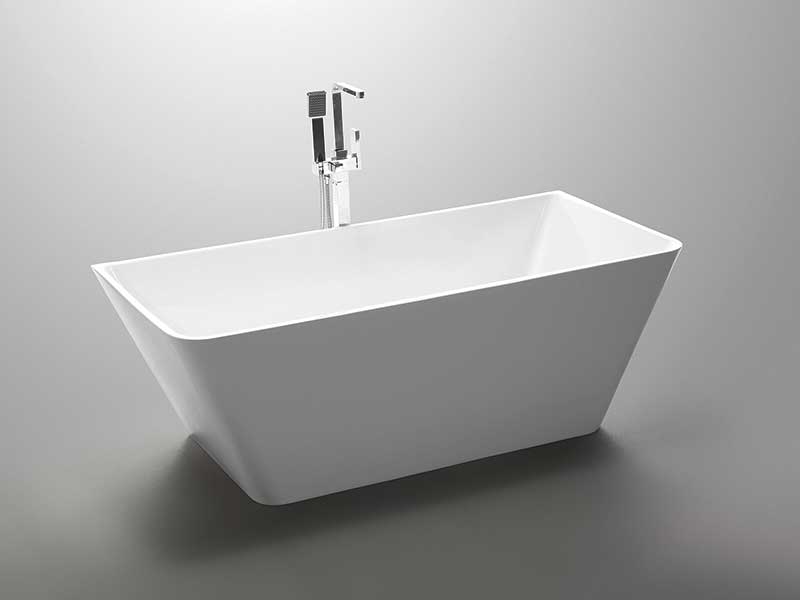 Anzzi Zenith Series 5.58 ft. Freestanding Bathtub in White FT-AZ099 4